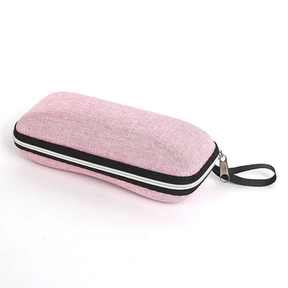 1 Pcs Zipper Closure Sunglasses Hard Box Eyewear Case Simple Style Portable EVA Reading Glasses Protective Box Unisex Travel pink