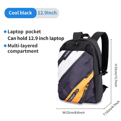 Hk Mini Popular Men's Backpack 12.9 Inch Ipad Waterproof Light Weight Women School Bags Short Trip Travel Sports Backpack Casual Cool black 12.9inch