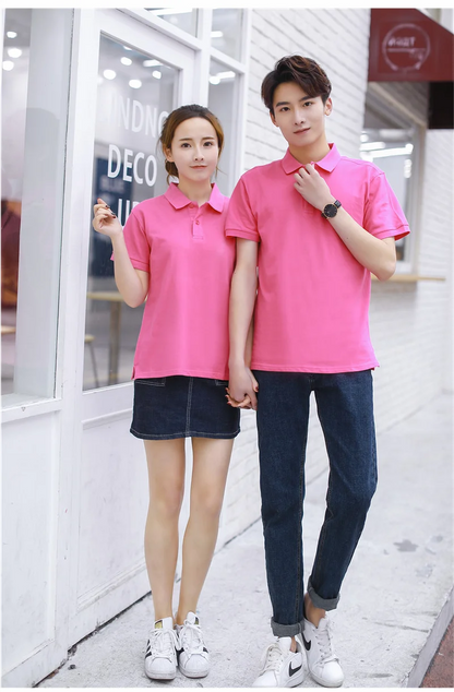 Women's 100% Combed Cotton Pure Cotton Short-sleeved Polo Shirt Custom Printed Embroidery Lgoo Solid Color Breathable Polo Shirt