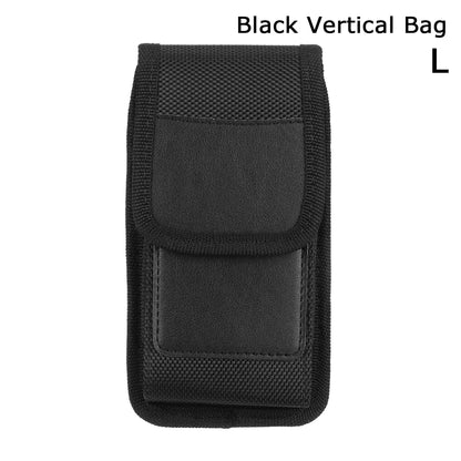 New Fashion Oxford Cloth Mobile Phone Pocket Nylon Fabric Wear Belt Waist Packs Protective Case With Clip Bag Accessories vertical-L