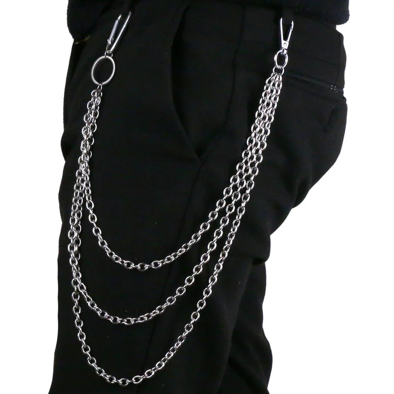 Stainless Steel Trousers Hipster Key Chain Punk Street Big Ring Metal Wallet Belt Chain Pant Keychain Unisex HipHop Jewelry Gift Badiee Stylez