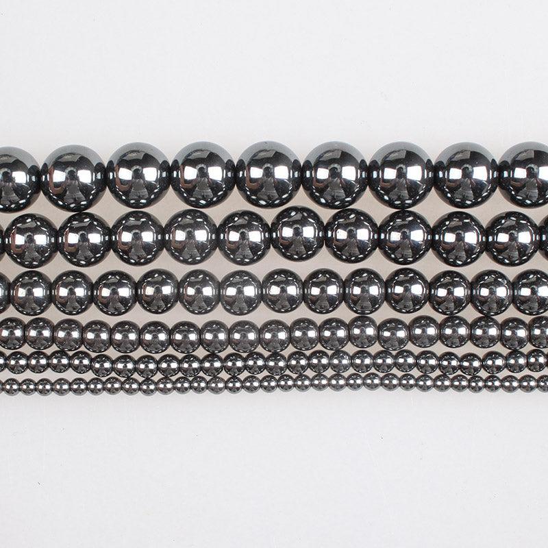 Natural Stone Beads Black Hematite Beads Round Loose Beads 2 3 4 6 8 10 12 14mm For Bracelets Necklace Jewelry Making