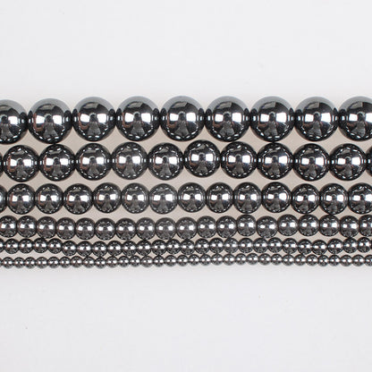 Natural Stone Beads Black Hematite Beads Round Loose Beads 2 3 4 6 8 10 12 14mm For Bracelets Necklace Jewelry Making