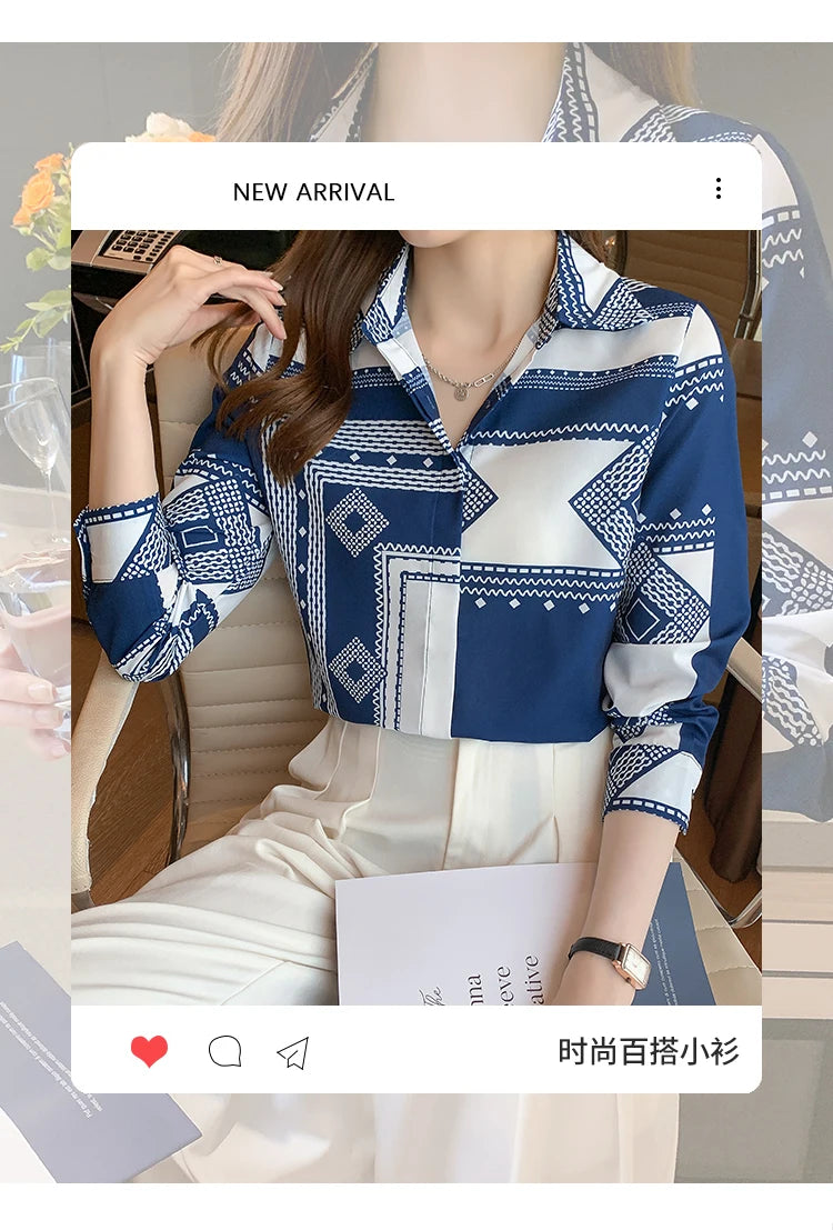 Fashion ladies shirts New elegant Women Blouses Long Sleeve Button-Down Tops blusa mujer