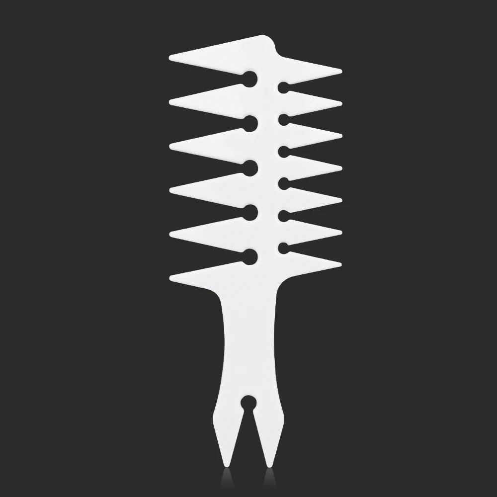 Men Oil Head Comb Hairdresser Haircut Wide Tooth Fork Comb Two-side Tooth Design Detangling Comb Salon Barber Hairdressing Tools White