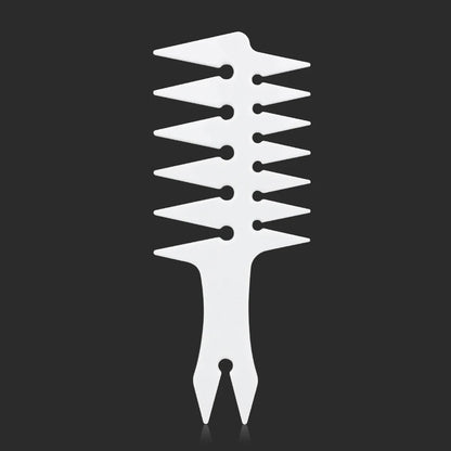 Men Oil Head Comb Hairdresser Haircut Wide Tooth Fork Comb Two-side Tooth Design Detangling Comb Salon Barber Hairdressing Tools White