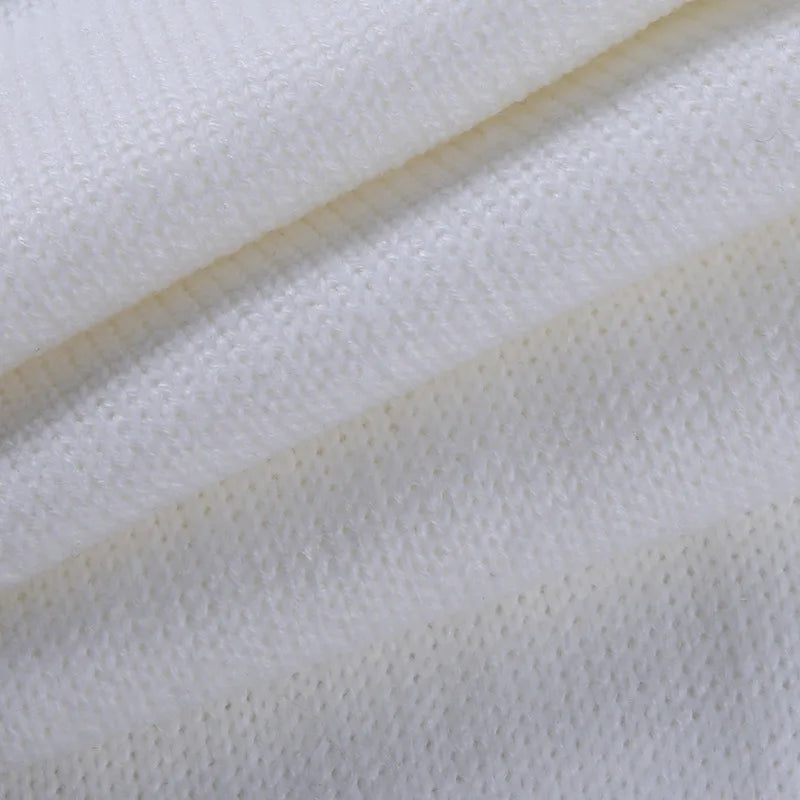 Tossy White Women Sweater Shrugs Cropped Top Full Lantern Sleeve Knitwear Pullover Sexy Summer High Street Outwear 2023 Spring