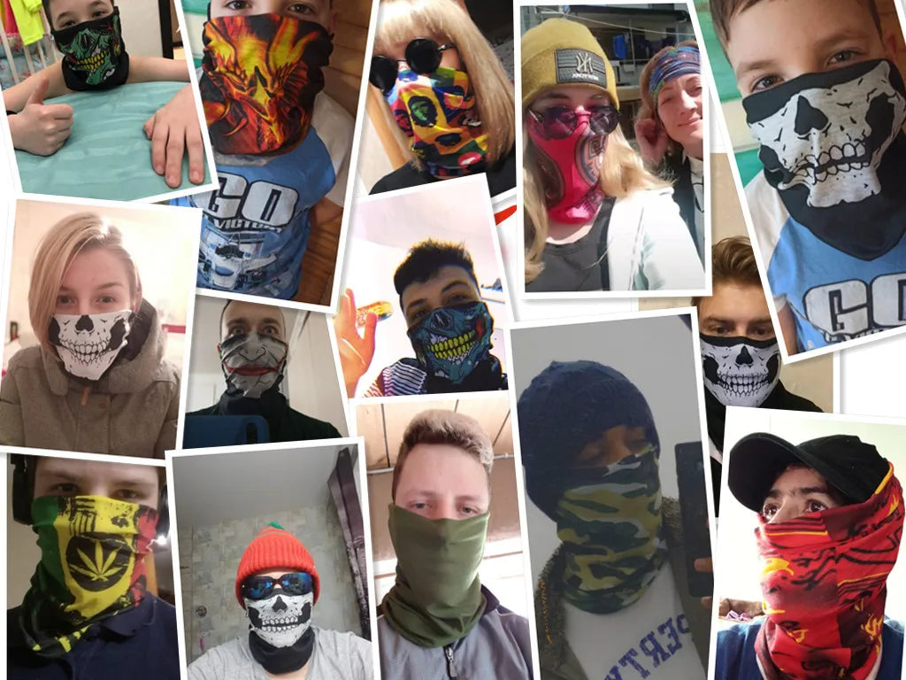 Men Women Windproof Headband Tube Bandana Headscarf Outdoor Cycling Mask Elastic Seamless Scarves Head Face Neck Sunshade Collar