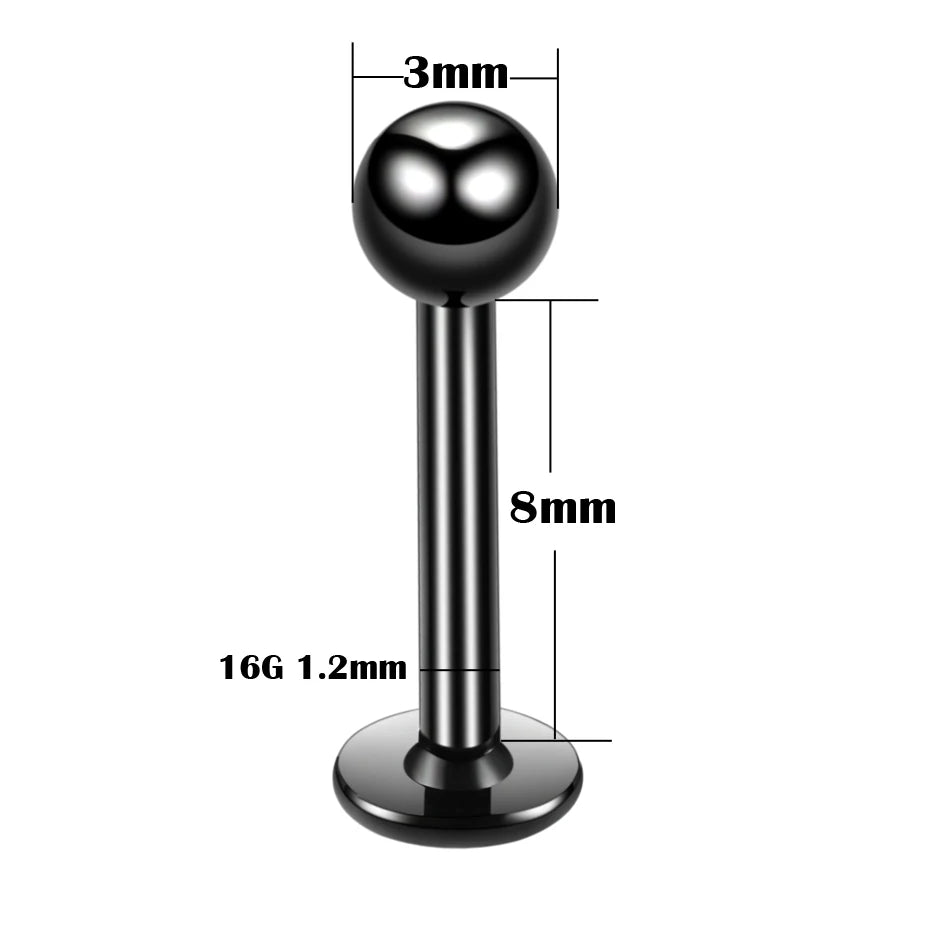 10Pcs/20Pcs/50Pcs G23 Titanium Labret Piercing Internal & External Design Lip Piercing Labret Stud Cartilage Helix Piercing Badiee Stylez