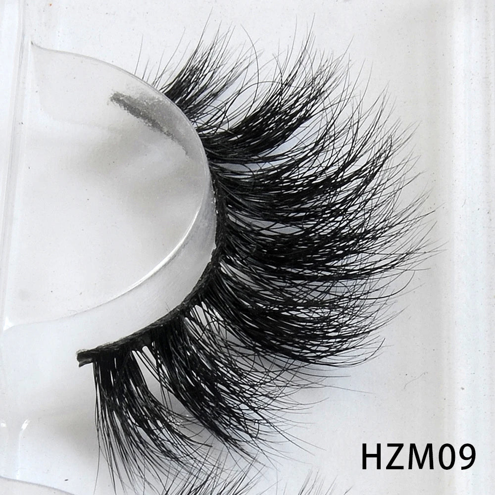 Dropshipping 15-18mm 3D Resuable Dramatic Wispy Mink Fake Eyelashes Makeup Strip False Lashes With Free Eyelash Packaging Boxes HZM09 MIX