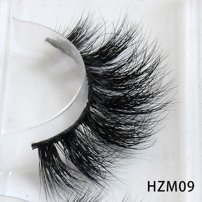 Dropshipping 15-18mm 3D Resuable Dramatic Wispy Mink Fake Eyelashes Makeup Strip False Lashes With Free Eyelash Packaging Boxes HZM09 MIX