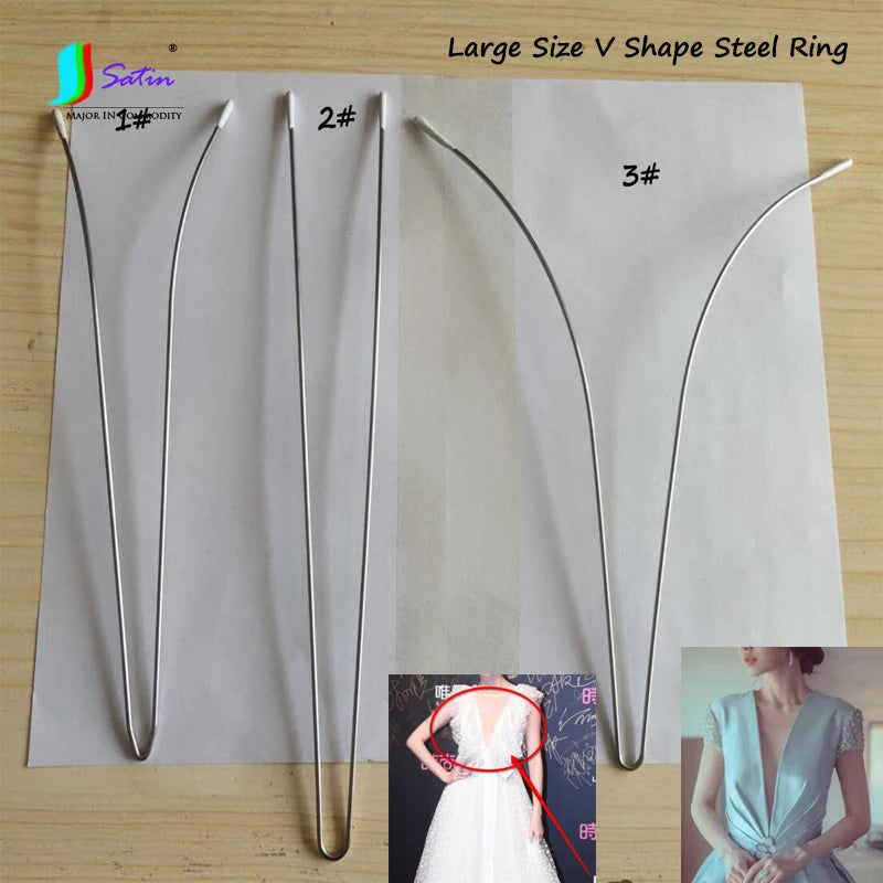 Wholesale High Quality Large Size V Shape Steel Ring Wedding Dress Swimwear Evening Dress Bra Accessory Underwear Steel Ring