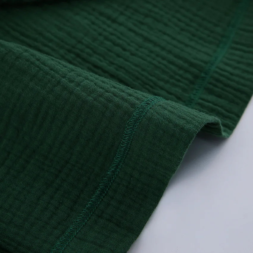 NHKDSASA Kimono Pajamas 2023 New 100% Cotton Crepe Long-Sleeved Trousers Ladies Sleepwear Suit Women's Home Service Mujer