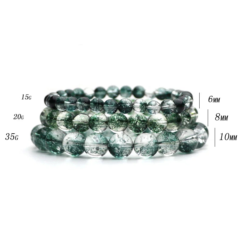 Fashion Green Ghost Stone Mental Healing Yoga Meditation Buddha Bead Charm Bracelet Natural Crystal Women Jewelry Accessories