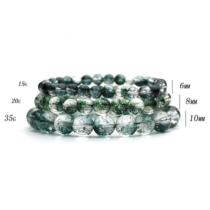 Fashion Green Ghost Stone Mental Healing Yoga Meditation Buddha Bead Charm Bracelet Natural Crystal Women Jewelry Accessories