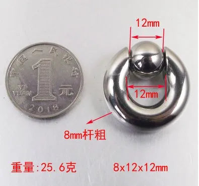 SaYao 2 Pieces Big Stainless Steel Captive Hoop Rings BCR Eyebrow Tragus Ear Piercing Nose Closure Nipple PA Ring Body Jewelry Small 8x12x12mm