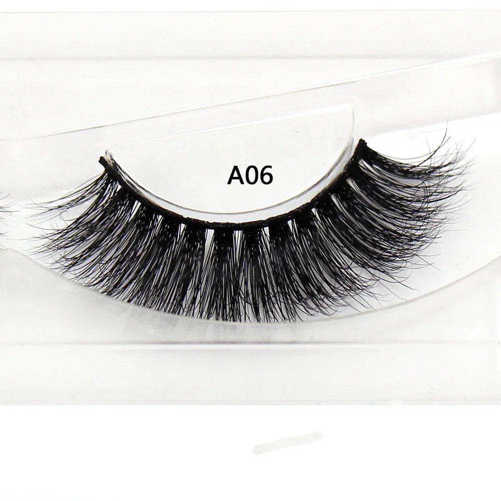 LEHUAMAO False Eyelashes Mink Lashes Natural Thick False Eyelashes Extension Wispy Soft Lashes Makeup Tools D22