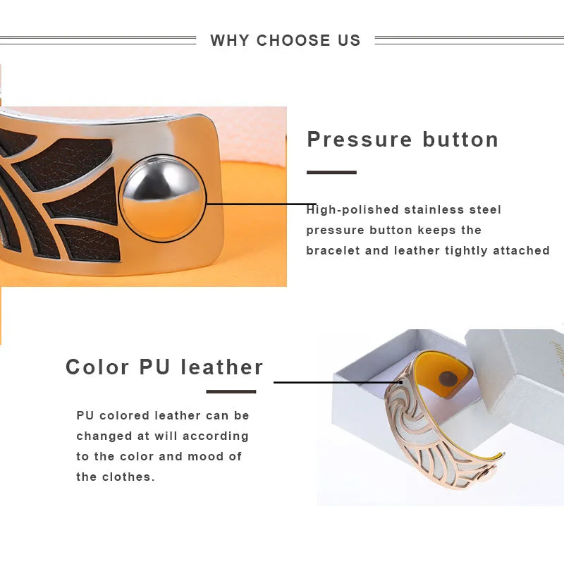 Cremo Love Cuff Bracelets Stainless Steel 25mm Bangles Manchette Femme Interchangeable Reversible Leather Band Pulseiras Badiee Stylez