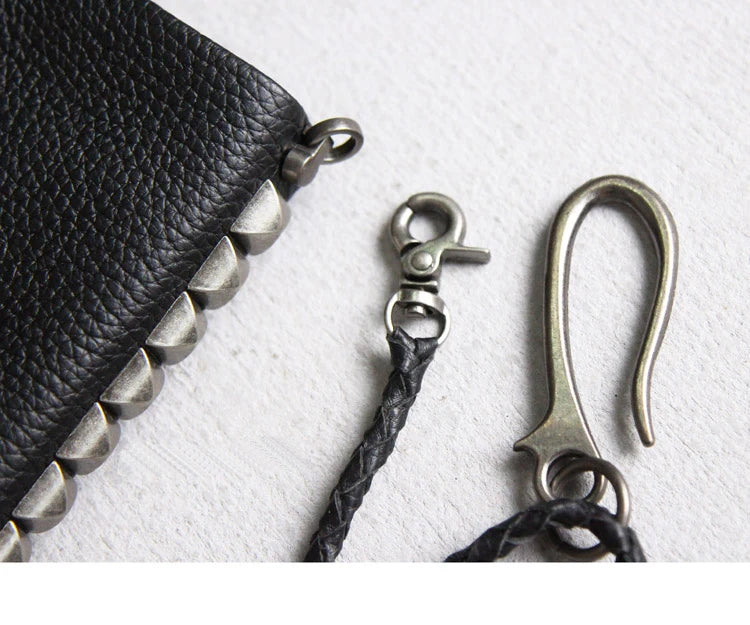 Vintage Genuine leather wallet Men leather long wallet men purse clutch bag male money clips zip around money bag card holder