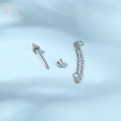 ZS 2 Pcs/lot Heart Crystal Nipple Piercings Men Women Tassel Drop Stainless Steel Nipple Ring Barbell Body Piercing Jewelry 14G Badiee Stylez