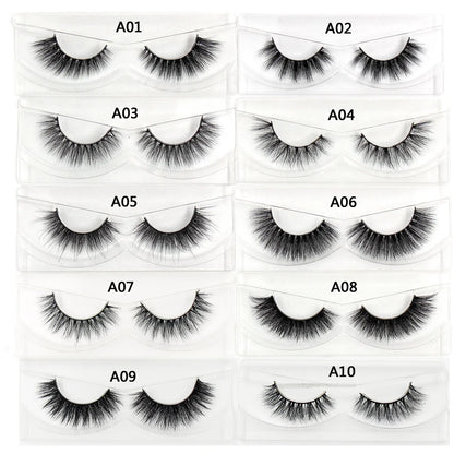 LEHUAMAO False Eyelashes Mink Lashes Natural Thick False Eyelashes Extension Wispy Soft Lashes Makeup Tools D22