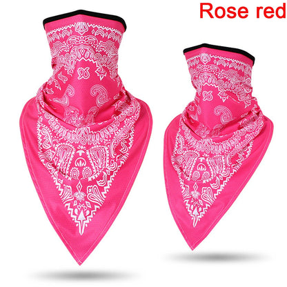 1PC Floral Print Multi-Function Scarf Neck Cover Face Mask Cycling Balaclava Bandana Scarf Cap Headwear Outdoor Sport Accessory rose red