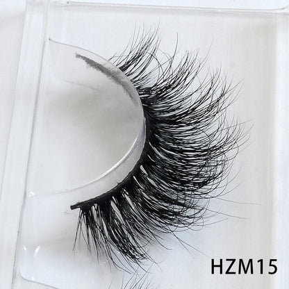 Dropshipping 15-18mm 3D Resuable Dramatic Wispy Mink Fake Eyelashes Makeup Strip False Lashes With Free Eyelash Packaging Boxes HZM15 MIX
