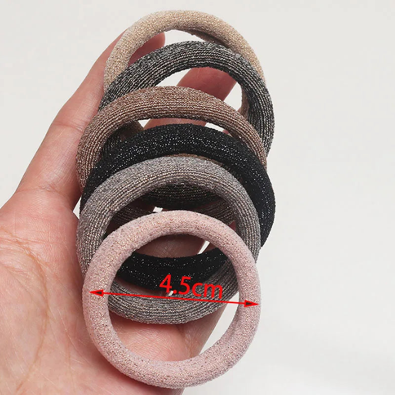 6PCS Women Glitter Hair Scrunchies Girls Elastic Hair Rubber Bands Hair Holder/Gum Hair Accessories Ponytail Hair Holders Badiee Stylez