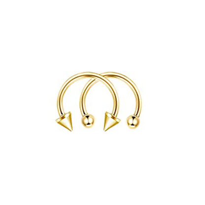 2pcs Stainless Steel Nose Hoop Ring Septum Rings Lip Studs Nostril Earrings Circular Tragus Ear Piercing Horseshoe Body Jewelry Badiee Stylez