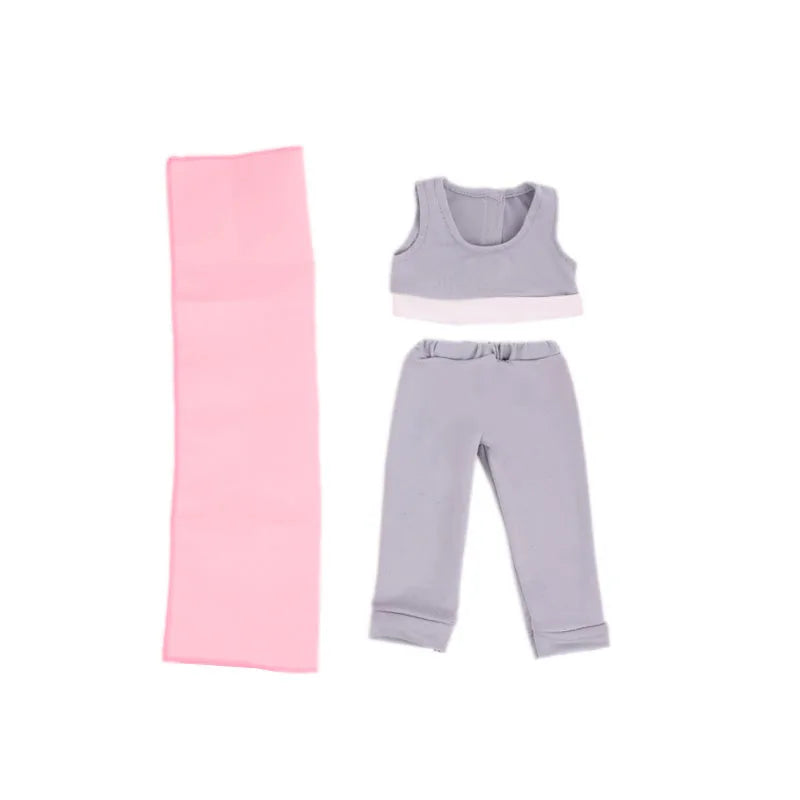 Ballet Yoga Training Suit Pajamas For American 18 Inch Girl Doll Clothes Accesories 43 cm Born Baby Items Our Generation Nenuco Badiee Stylez