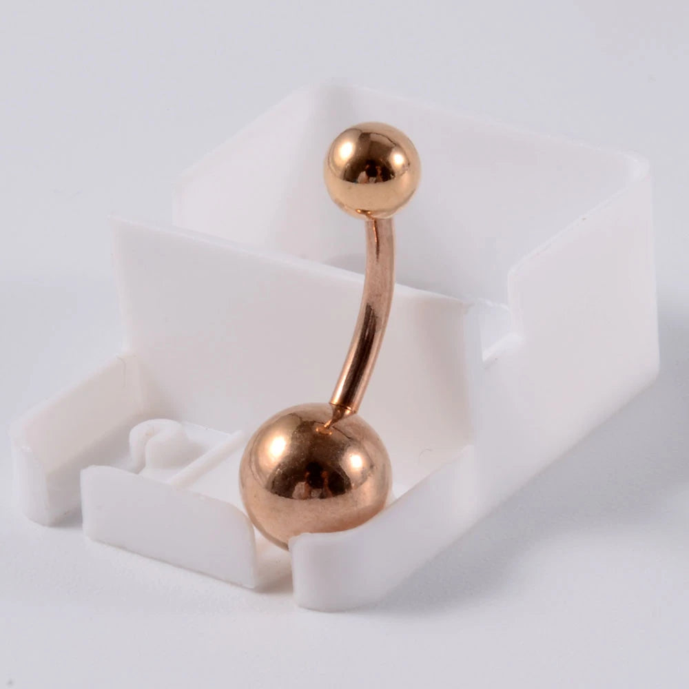 1Piece Surgical Steel Anodized Belly Button Rings Matte Balls Navel Studs Banana  Curved Barbell Body Piercing Jewelry 14g Badiee Stylez