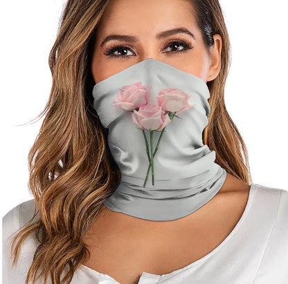 3D digital printed women's outdoor Bandana Breathable Face Scarf Fishing Cycling Sport Elastic Tube Neck Gaiter headband scarf w06