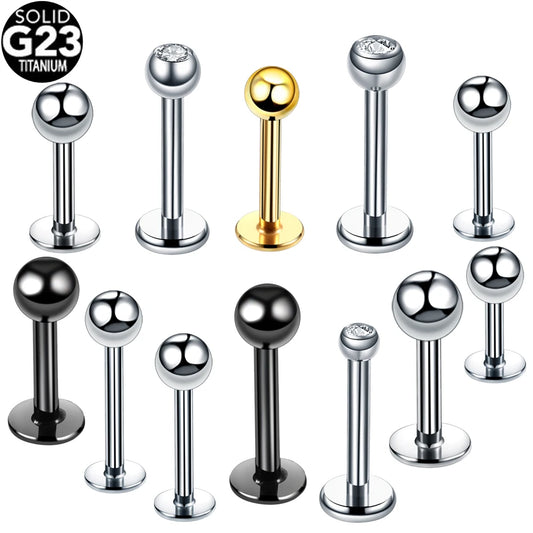 10Pcs/20Pcs/50Pcs G23 Titanium Labret Piercing Internal & External Design Lip Piercing Labret Stud Cartilage Helix Piercing Badiee Stylez