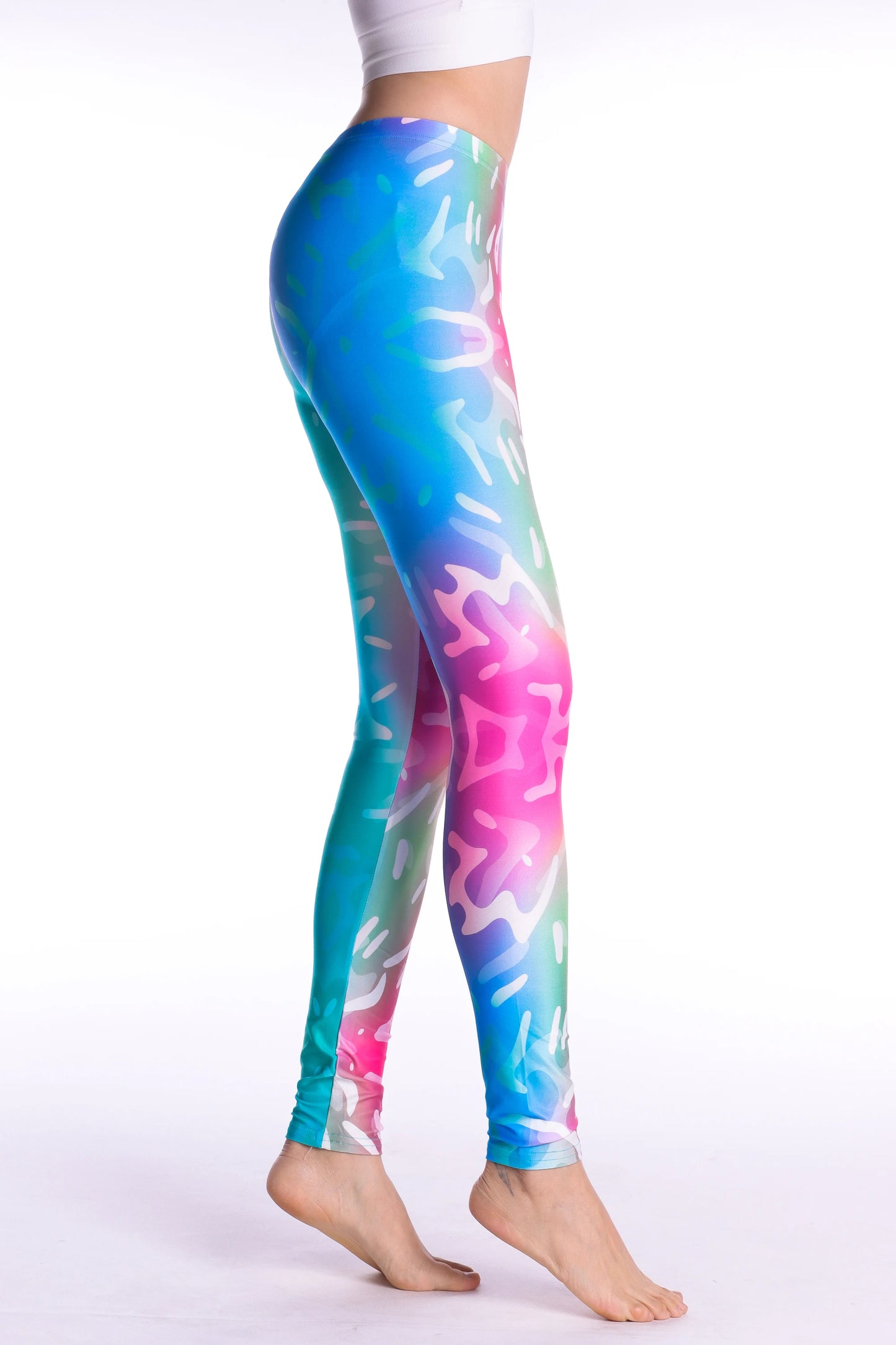 Women Leggings High Waist Cartoon Comic Beauty Print Trousers Soft Female Casual Elastic Pant