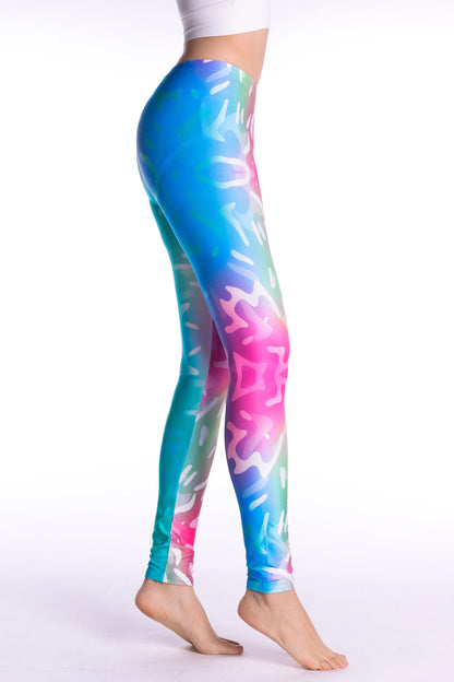 Women Leggings High Waist Cartoon Comic Beauty Print Trousers Soft Female Casual Elastic Pant