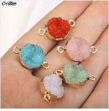 New In Earrings Dried Flower Crystal Dangle Hoop Earrings For Women Stainless Steel Diycharm Long Earring Cute Jewelry Wholesale