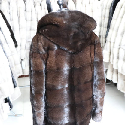 Fancy Rani Real Mink Fur Coat Natural Women Winter Long Leather Jacket Luxury Female Clothes  2023 Mink Fur Coat Women Promotion Badiee Stylez