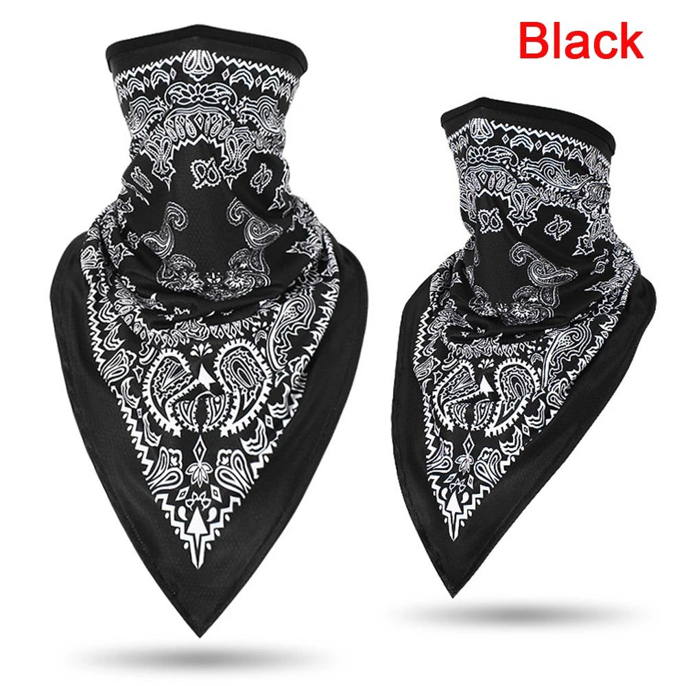 1PC Floral Print Multi-Function Scarf Neck Cover Face Mask Cycling Balaclava Bandana Scarf Cap Headwear Outdoor Sport Accessory black