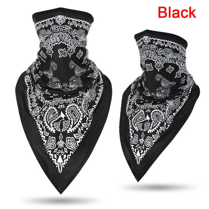 1PC Floral Print Multi-Function Scarf Neck Cover Face Mask Cycling Balaclava Bandana Scarf Cap Headwear Outdoor Sport Accessory black