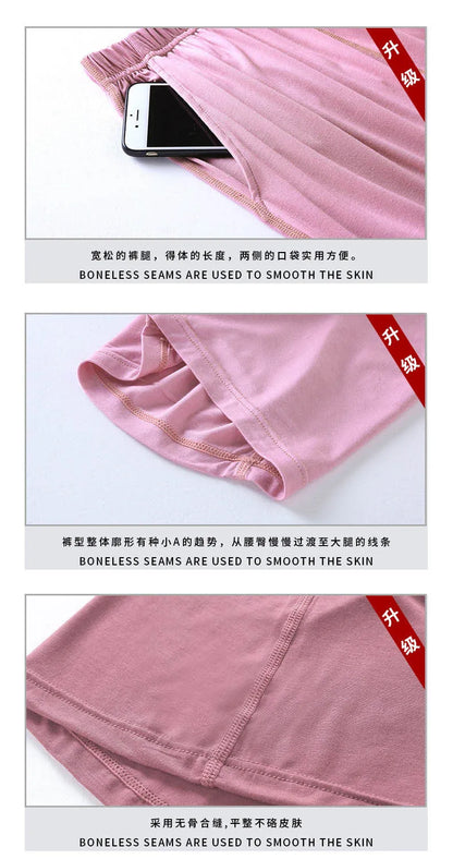 2025 summer new ladies modal pajamas two-piece suit with chest pad short-sleeved cropped trousers plus size home service set