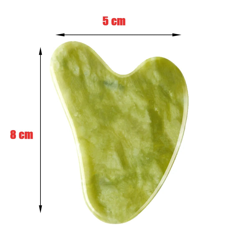 Natural Stone Jade Gouache Scraper Rose Quartz Facial Gua Sha Tools Neck Massager for Face Lifting Wrinkle Remover Beauty Health green1 CHINA