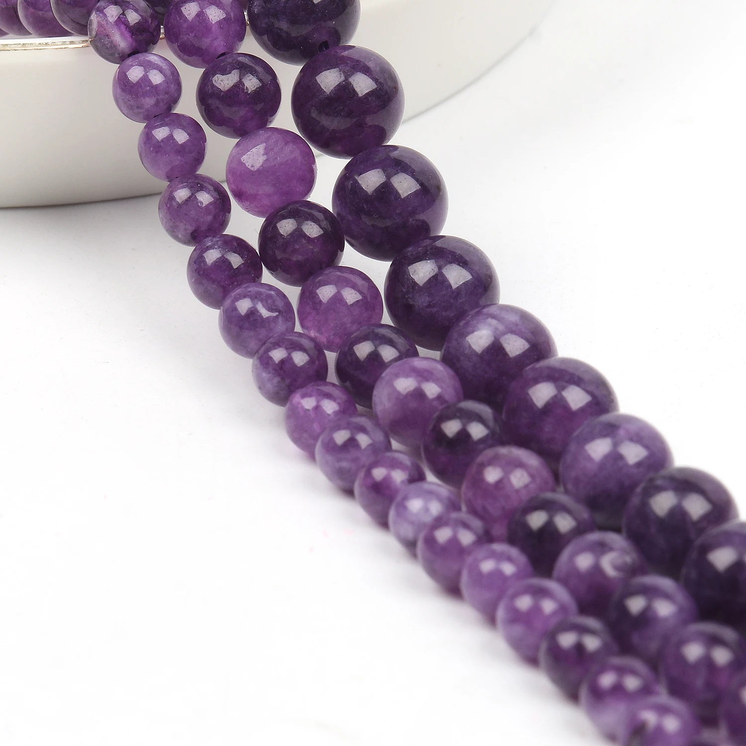 Natural Amethyst Stone Beads 6/8/10mm Round Shape Crystal Loose Spacer Beads For Jewelry Making Diy Bracelet Necklace 15inch