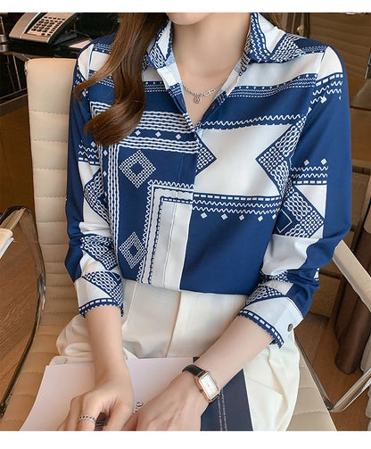 Fashion ladies shirts New elegant Women Blouses Long Sleeve Button-Down Tops blusa mujer