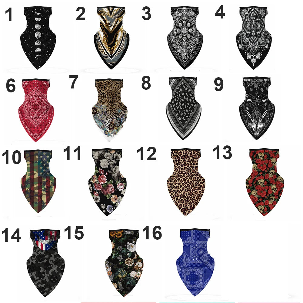 1PC Floral Print Multi-Function Scarf Neck Cover Face Mask Cycling Balaclava Bandana Scarf Cap Headwear Outdoor Sport Accessory