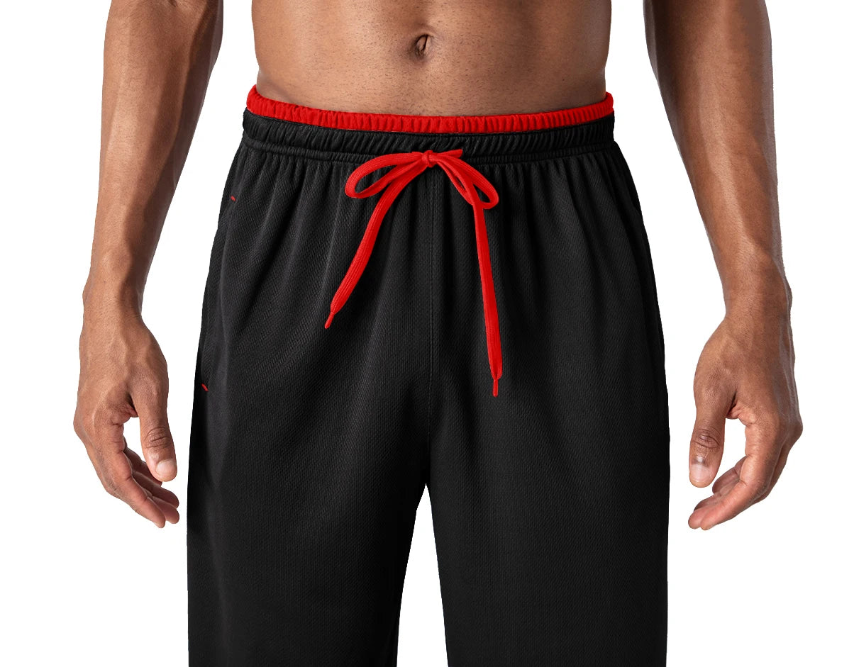 TACVASEN Breathable Mesh Sportswear Pants Men's Casual Trousers Elastic Waist Running Joggers Hiking Mountain Loose Fit Pants