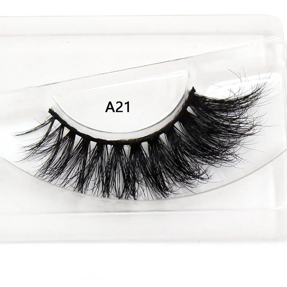 LEHUAMAO False Eyelashes Mink Lashes Natural Thick False Eyelashes Extension Wispy Soft Lashes Makeup Tools D22