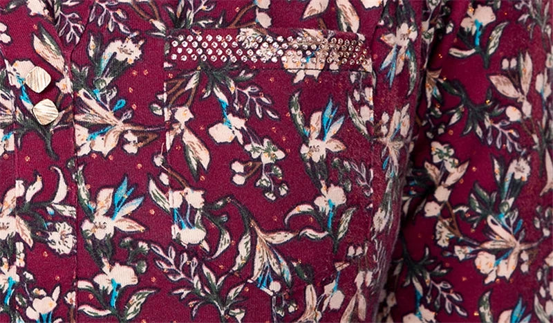 JiuMeiDai-Women's Elegant A-Line Polo Dress, Floral Print Robe, Vintage Designer Party Clothing, Office Lady, Autumn Badiee Stylez