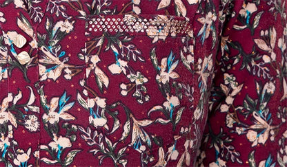 JiuMeiDai-Women's Elegant A-Line Polo Dress, Floral Print Robe, Vintage Designer Party Clothing, Office Lady, Autumn Badiee Stylez