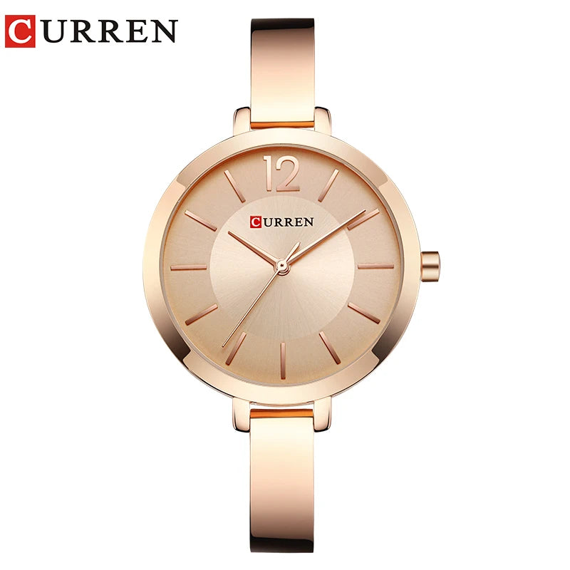 CURREN Watch For Women 9012 Top Brand Luxury Quartz Clock Casual Fashion Ladies Wristwatch Lady Clock Relogio Feminino rose