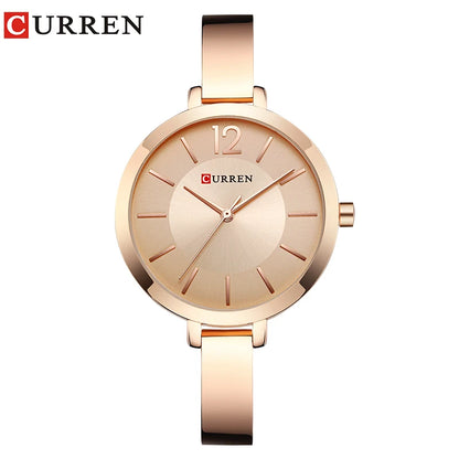 CURREN Watch For Women 9012 Top Brand Luxury Quartz Clock Casual Fashion Ladies Wristwatch Lady Clock Relogio Feminino rose